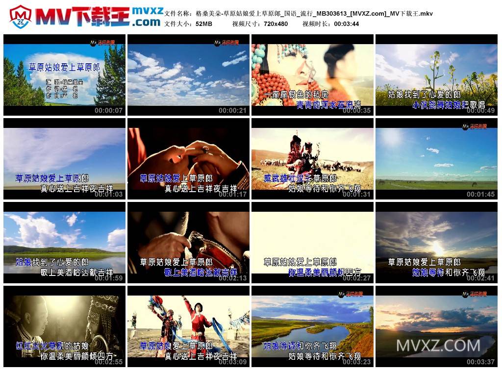 格桑美朵-草原姑娘爱上草原郞_国语_流行_MB303613